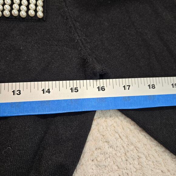 NWT Endless Blu Victoria Sweater Dress Faux Pearl Details Sz M Boardroom Chic - Picture 8 of 13